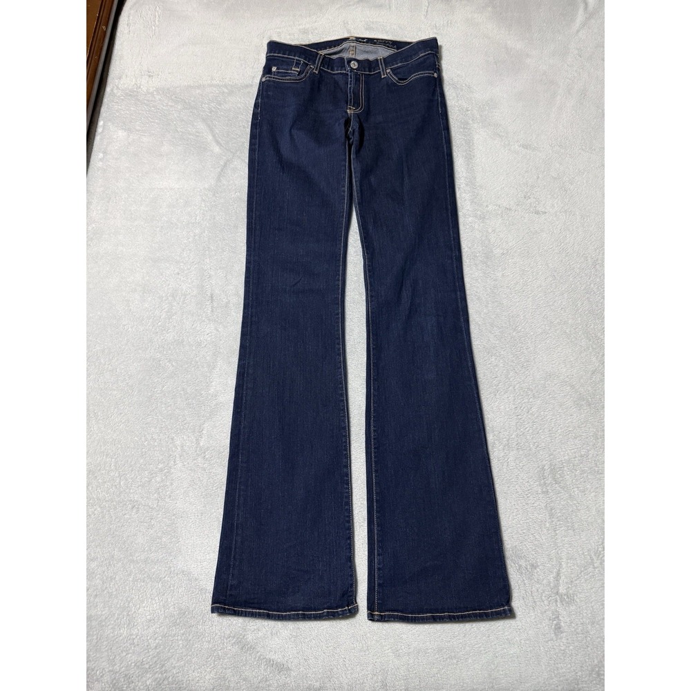 7 for All Mankind Women's 29 Jeans The Skinny Bootcut Dark Wash 29x34